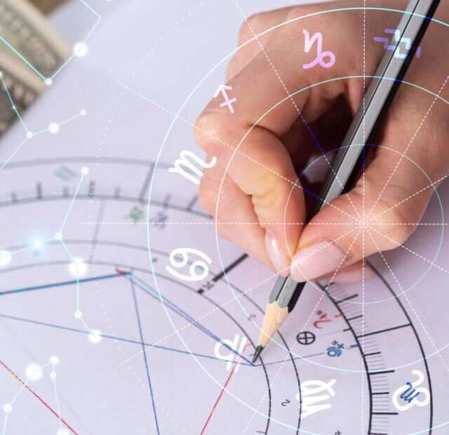 Birth chart calculator | Astrologer creating a natal chart.